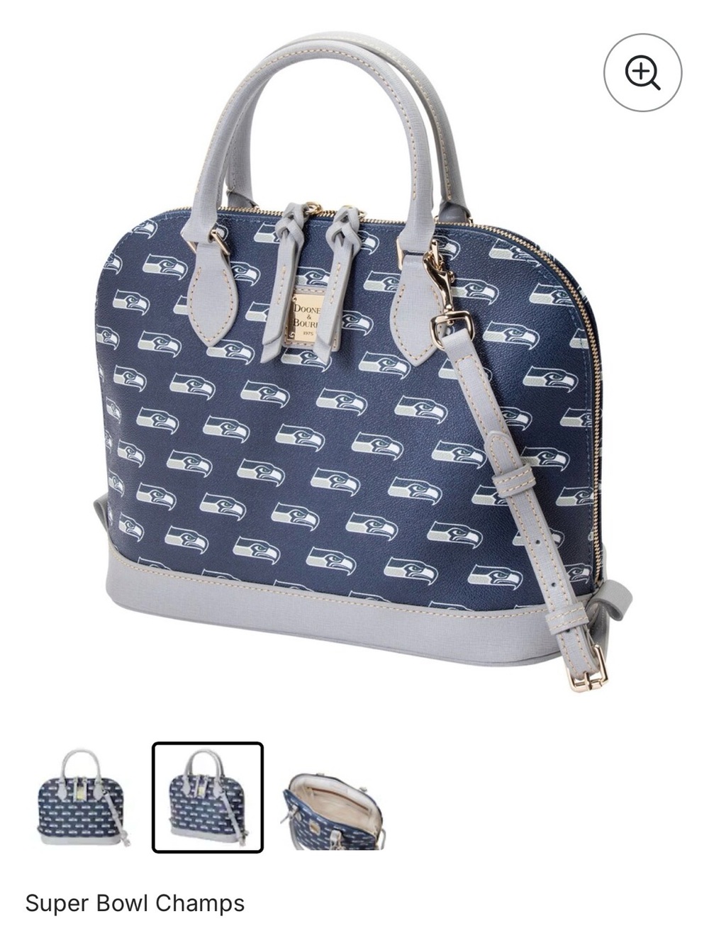 Rare Seahawks Dooney Bourke Saffiano domed satchel